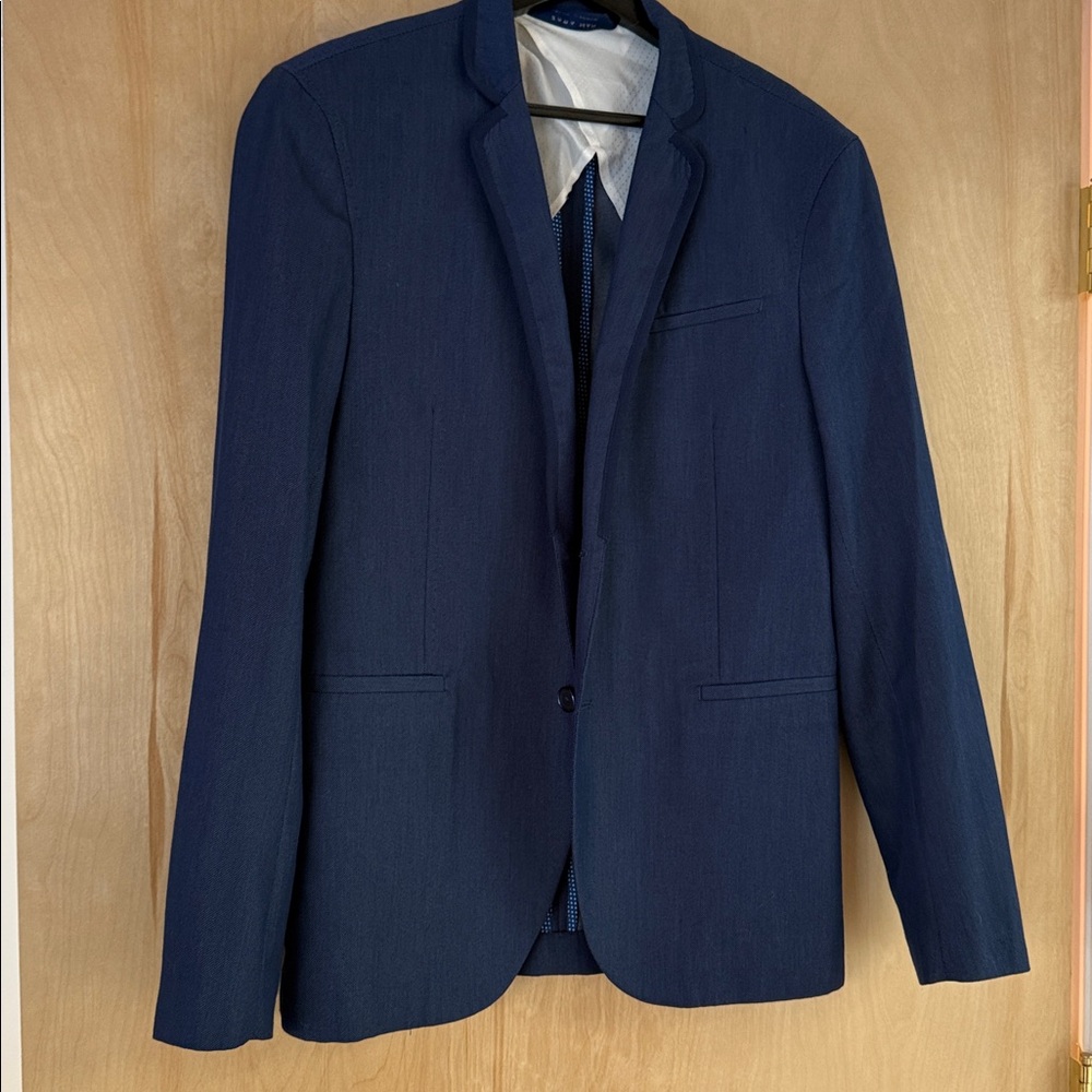 Zara Deep Blue Men's Blazer - Picture 4 of 13